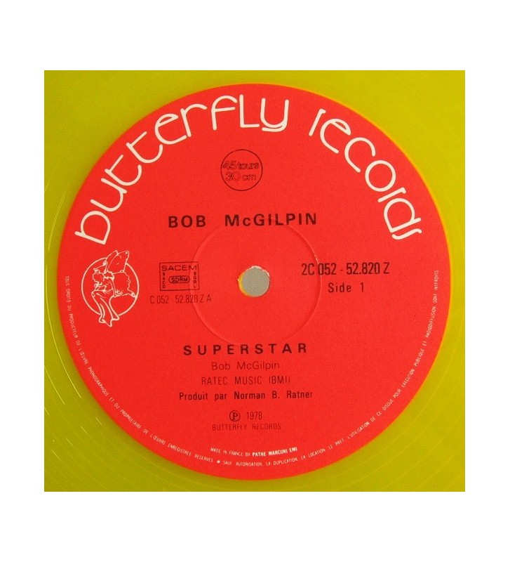 Bob McGilpin - Superstar / Go For The Money (12", Maxi, Yel) vinyle mesvinyles.fr 