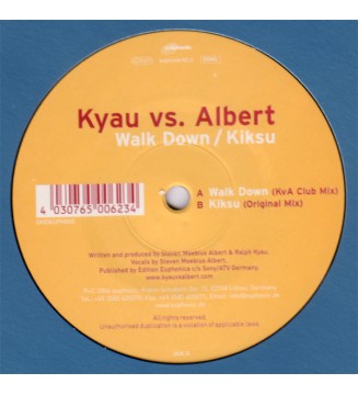 Kyau Vs. Albert* - Walk Down / Kiksu (12") vinyle mesvinyles.fr 