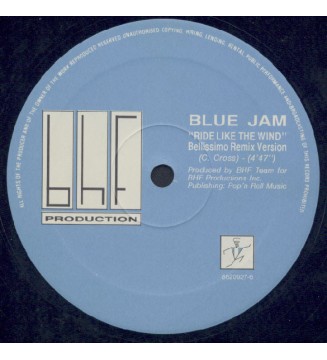 Blue Jam (2) - Ride Like The Wind (12') mesvinyles.fr