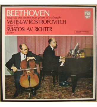 Beethoven* / Mstislav Rostropovitch*, Sviatoslav Richter - Intégrale Des Sonates Pour Piano Et Violoncelle (2xLP, Album, RE + B 