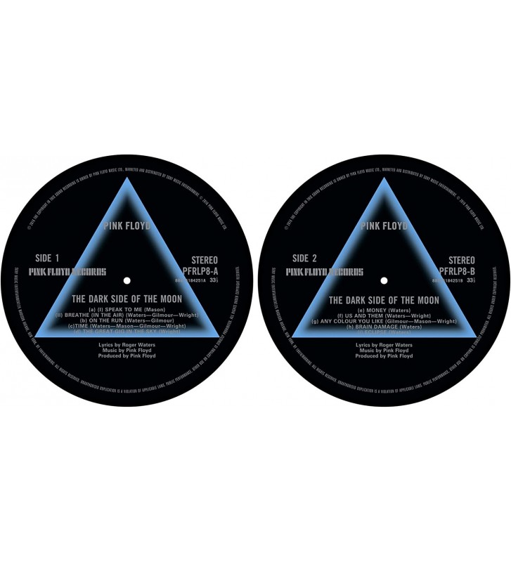 Lot de 2 feutrines pour platine Pink Floyd "Dark Side Of The Moon" vinyle mesvinyles.fr 