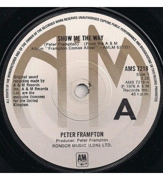 Peter Frampton - Show Me The Way (7', Single, Sol) mesvinyles.fr