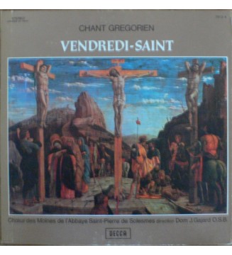 CHœUR DES MOINES DE L'ABBAYE SAINT-PIERRE DE SOLESMES - Chant Grégorien - Vendredi Saint (LP) mesvinyles.fr 