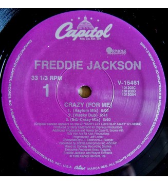 FREDDIE JACKSON - Crazy (For Me) (12') mesvinyles.fr