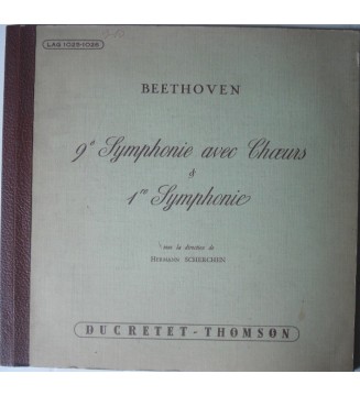 Beethoven*, Hermann Scherchen - 9e Symphonie Avec Choeurs & 1re Symphonie (2xLP, Gat) mesvinyles.fr