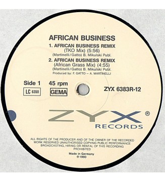 African Business - African Business Remix / In Zaire Business Remix (12') mesvinyles.fr