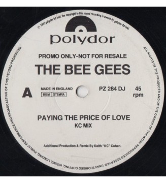 The Bee Gees* - Paying The Price Of Love (12', Single, Promo) mesvinyles.fr