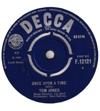 Tom Jones - Once Upon A Time / I Tell The Sea (7') mesvinyles.fr