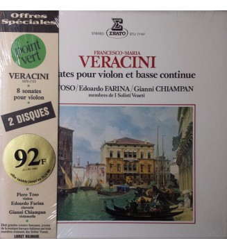 Francesco Maria Veracini, Edoardo Farina, Gianni Chiampan, Piero Toso - 8 Sonates Pour Violon Et Basse Continue (2xLP) mesvinyle