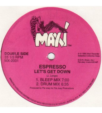 Espresso - Let's Get Down / Ping Pong (12')   mesvinyles.fr